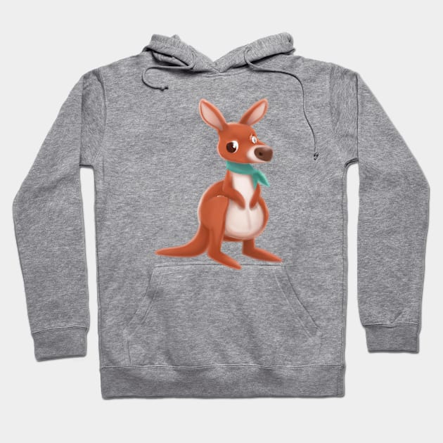 Cute Kangaroo Drawing Hoodie by Play Zoo